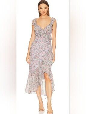 NWOT! ASTR Anthro Fall Floral Mahalia Formal Garden Party Midi Party Dress Small